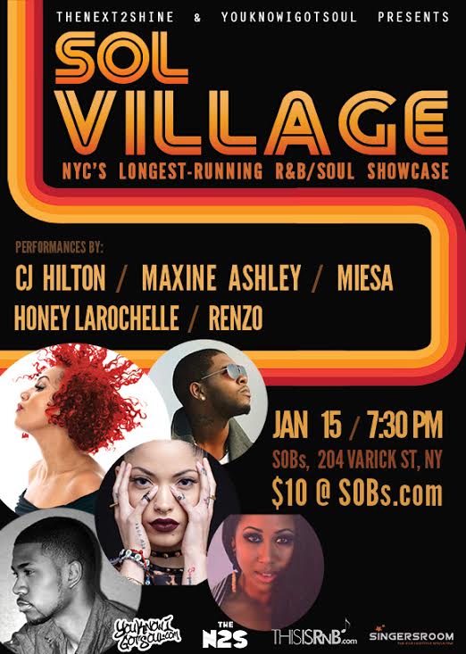 Sol Village Returns to SOBs 1/15 Featuring CJ Hilton, Maxine Ashley, Miesa & More