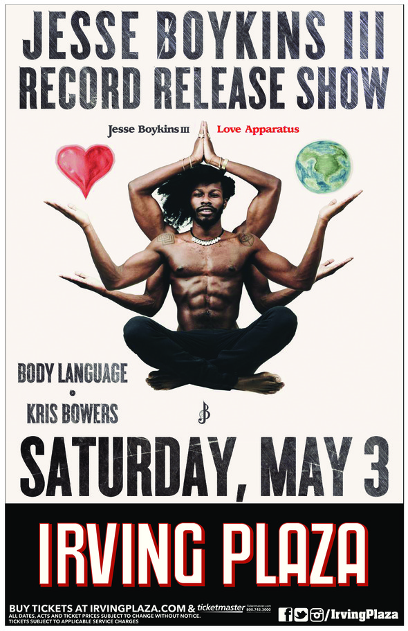 Ticket Giveaway: Jesse Boykins III Album Release Show at Irving Plaza in NYC 5/3/14