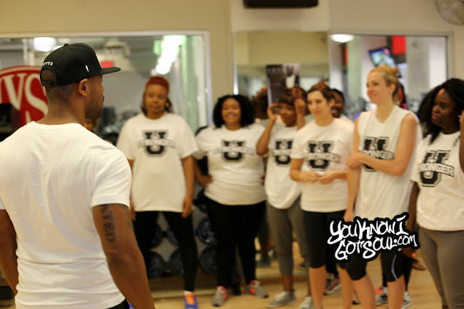 Recap & Photos: Tank Leads a Fitness Class for Press in NYC 8/15/14