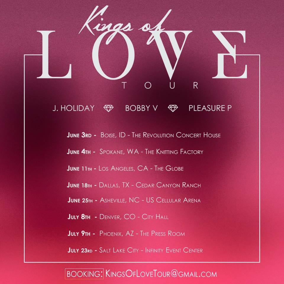 J. Holiday, Bobby V., and Pleasure P Announce "Kings of Love" Tour Dates