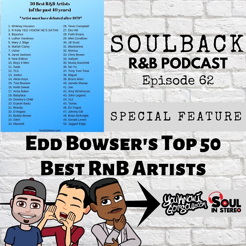 The SoulBack R&B Podcast: Episode 62 (Edd Bowser's Top 50 R&B Artists List)